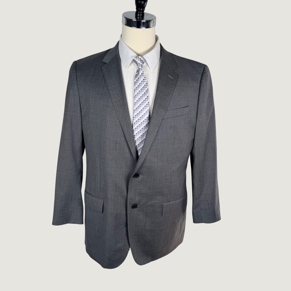 Bonobos 44R Jetsetter Stretch Wool Suit Jacket Blazer Gray Standard Fit Office